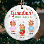 Gingerbread Smells Like Home And Family Gatherings During The Holidays - Family Personalized Custom Ornament - Ceramic Round Shaped - Christmas Gift For Grandma, Kids