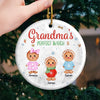 Gingerbread Smells Like Home And Family Gatherings During The Holidays - Family Personalized Custom Ornament - Ceramic Round Shaped - Christmas Gift For Mom, Grandma