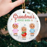 Gingerbread Smells Like Home And Family Gatherings During The Holidays - Family Personalized Custom Ornament - Ceramic Round Shaped - Christmas Gift For Grandma, Kids