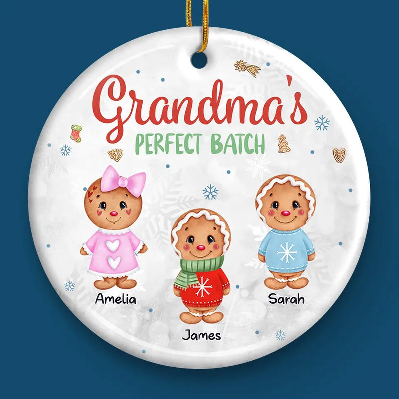 Gingerbread Smells Like Home And Family Gatherings During The Holidays - Family Personalized Custom Ornament - Ceramic Round Shaped - Christmas Gift For Mom, Grandma