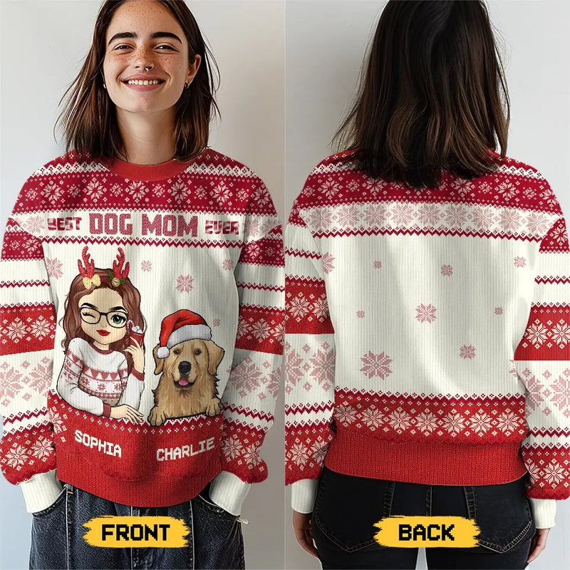 Feline Jolly This Christmas - Dog & Cat Personalized Custom Ugly Sweatshirt - Unisex Wool Jumper - Christmas Gift For Pet Owners, Pet Lovers