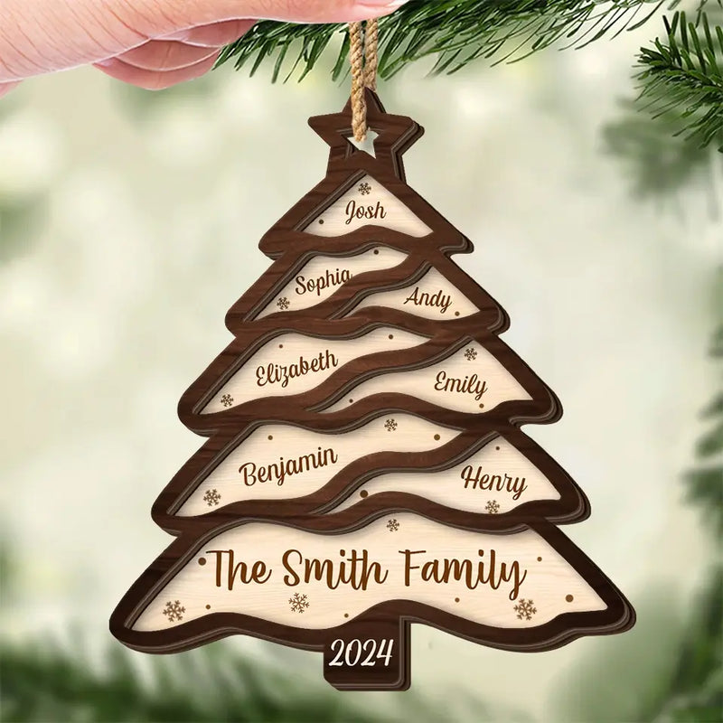 Family Makes Christmas Complete - Family Personalized Custom Shaped 2 Layered Wood Christmas Ornament - Christmas Gift For Family Members