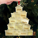 Custom Name Christmas Present Stack Gifts for Family - Personalized Mirrored Acrylic Ornament