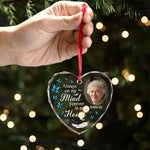 Custom Photo Never Forgotten, Forever Loved - Memorial Personalized Custom Heart Glass Ornament - Sympathy Gift, Christmas Gift For Family
