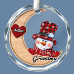 The True Spirit Of Christmas Lies In Your Heart - Family Personalized Custom Circle Glass Ornament - Christmas Gift For Grandma