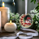 The True Spirit Of Christmas Lies In Your Heart - Family Personalized Custom Circle Glass Ornament - Christmas Gift For Grandma