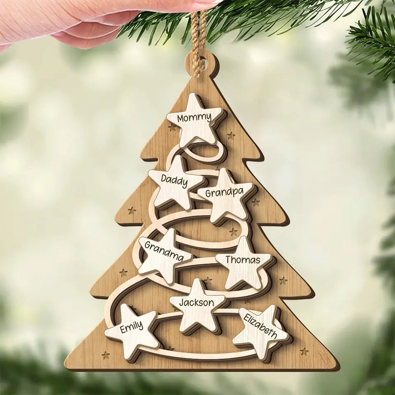 Family Is The Greatest Christmas Gift - Family Personalized Custom Shaped 2 Layered Wood Christmas Ornament - Christmas Gift For Family Members