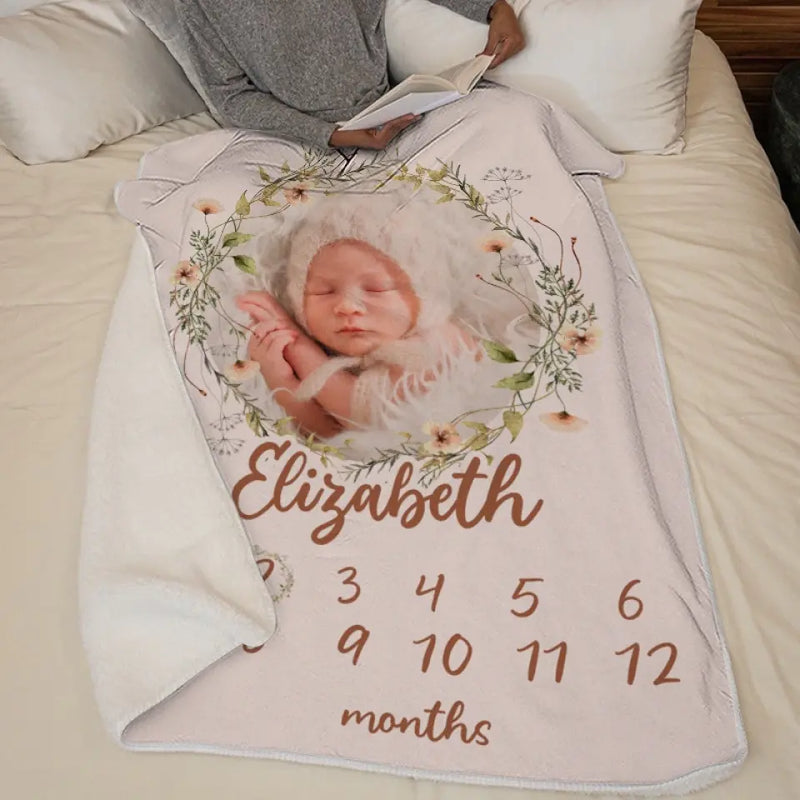 Custom Photo Your Smile Is Enough To Fill My Day With Happiness - Family Personalized Custom Baby Blanket - Gift For Baby Kids, Newborn Baby