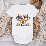 Custom Name Christmas Reindeer Gifts for Babies - Personalized Baby Onesies