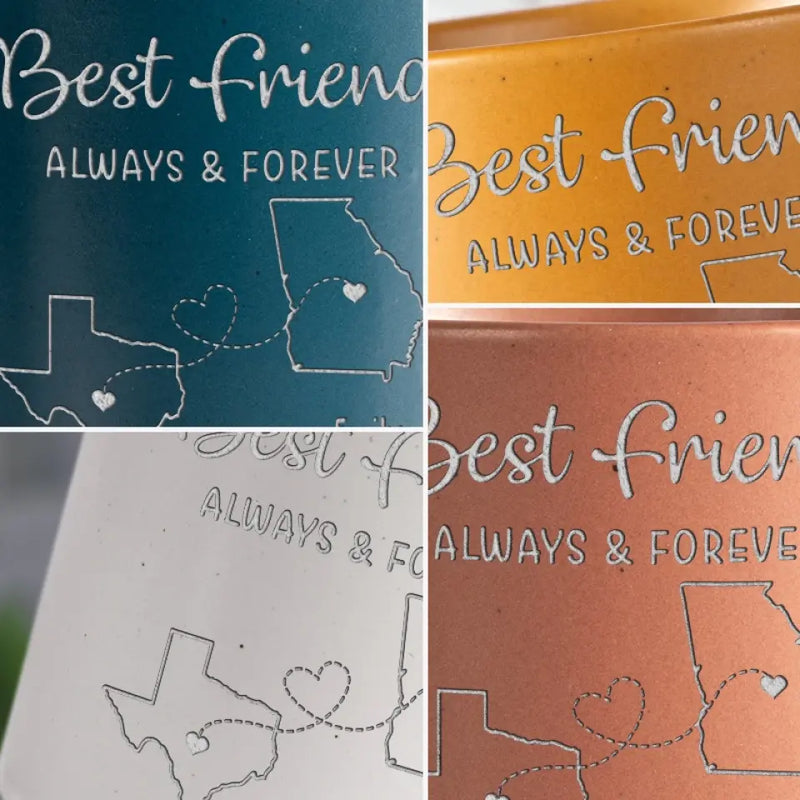 The Distance Between Us Is Huge, But Our Bond Is Strong - Bestie Personalized Custom Pottery Mug - Gift For Best Friends, BFF, Sisters