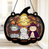 This Halloween, My Cat And I Are The Purr-Fect Pair! - Dog & Cat Personalized Window Hanging Suncatcher Ornament - Halloween Gift For Pet Owners, Pet Lovers