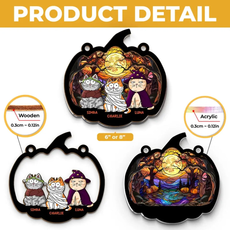 This Halloween, My Cat And I Are The Purr-Fect Pair! - Dog & Cat Personalized Window Hanging Suncatcher Ornament - Halloween Gift For Pet Owners, Pet Lovers