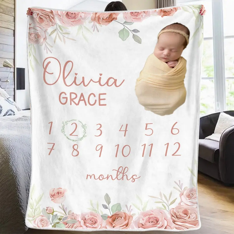 Custom Photo A New Baby Marks The Beginnings Of All Things - Family Personalized Custom Baby Blanket - Gift For Baby Kids, Newborn Baby