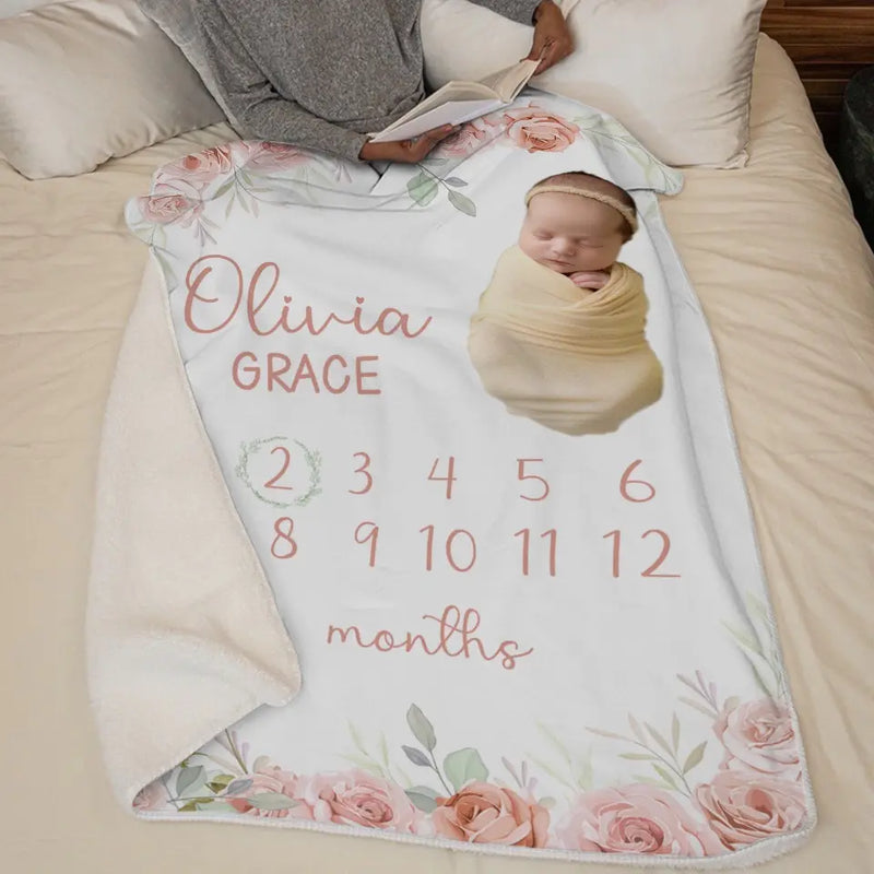 Custom Photo A New Baby Marks The Beginnings Of All Things - Family Personalized Custom Baby Blanket - Gift For Baby Kids, Newborn Baby