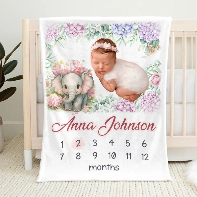 Custom Photo Our Colorful Bouncing Baby Has Entered The World - Family Personalized Custom Baby Blanket - Gift For Baby Kids, Newborn Baby