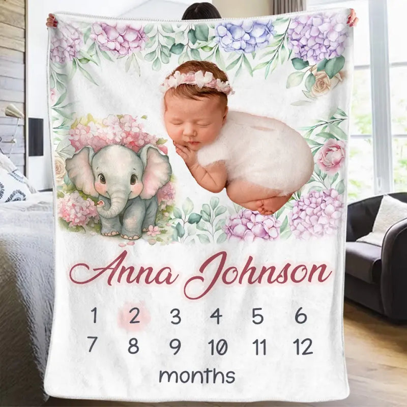 Custom Photo Our Colorful Bouncing Baby Has Entered The World - Family Personalized Custom Baby Blanket - Gift For Baby Kids, Newborn Baby