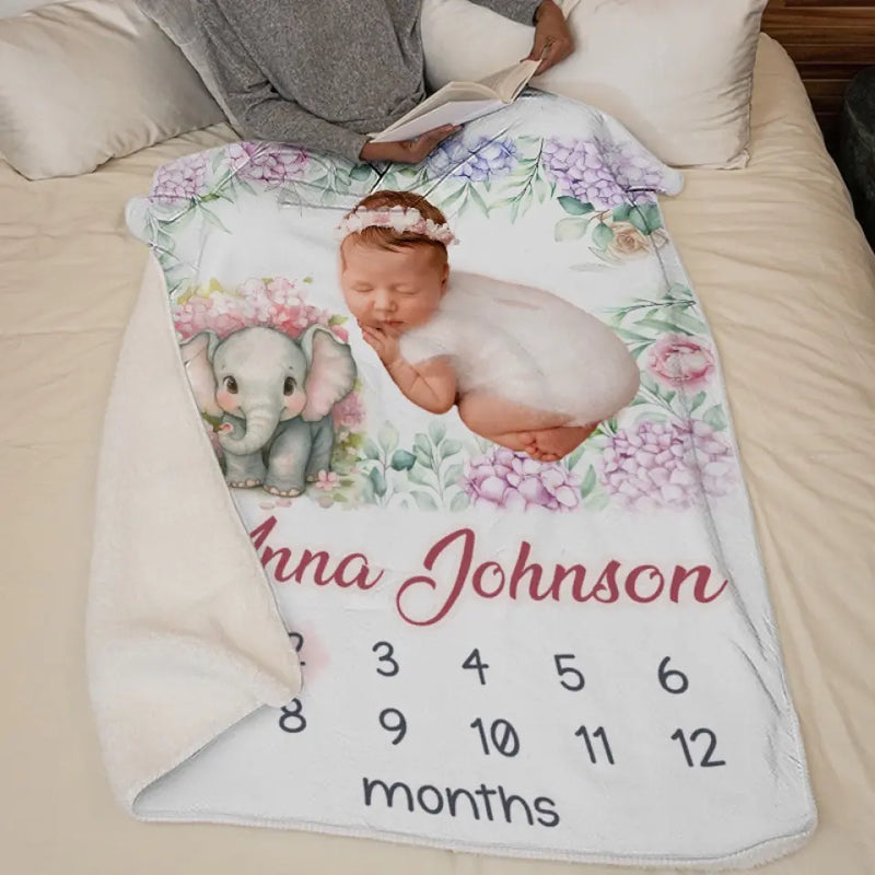 Custom Photo Our Colorful Bouncing Baby Has Entered The World - Family Personalized Custom Baby Blanket - Gift For Baby Kids, Newborn Baby