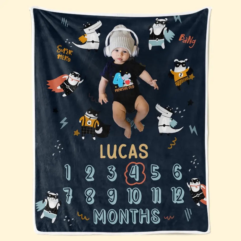 Custom Photo A Warm Hug That Wraps You In Love And Comfort - Family Personalized Custom Baby Blanket - Gift For Baby Kids, Newborn Baby