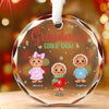Gingerbread Crumbs And Grandma's Heartfelt Embrace - Family Personalized Custom Circle Glass Ornament - Christmas Gift For Mom, Grandma