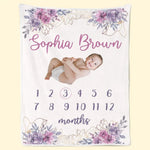 Custom Name Baby Milestone Gifts - Personalized Blanket
