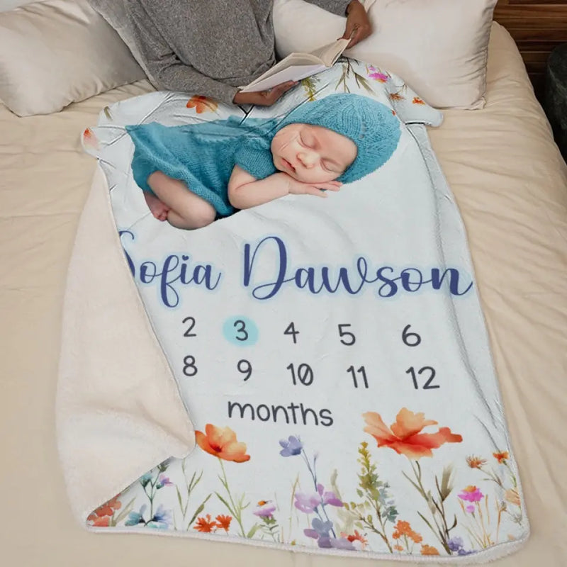Custom Photo You’re My Favorite Reason To Lose Sleep - Family Personalized Custom Baby Blanket - Gift For Baby Kids, Newborn Baby