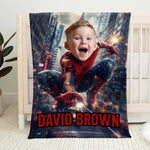 Custom Photo Embrace Your Inner Superhero - Family Personalized Custom Baby Blanket - Gift For Baby Kids, Newborn Baby