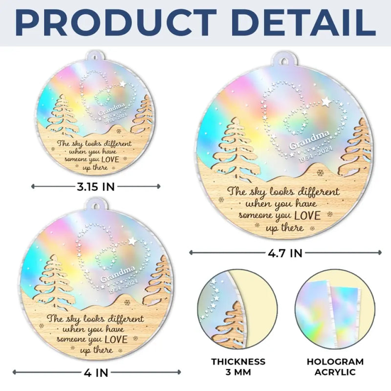Gone From Us, But Always Near - Memorial Personalized Custom Hologram Ornament - Sympathy Gift, Christmas Gift For Family Members