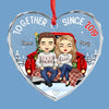 You And Me, We Got This - Couple Personalized Custom Heart Glass Ornament - Christmas Gift For Husband Wife, Anniversary