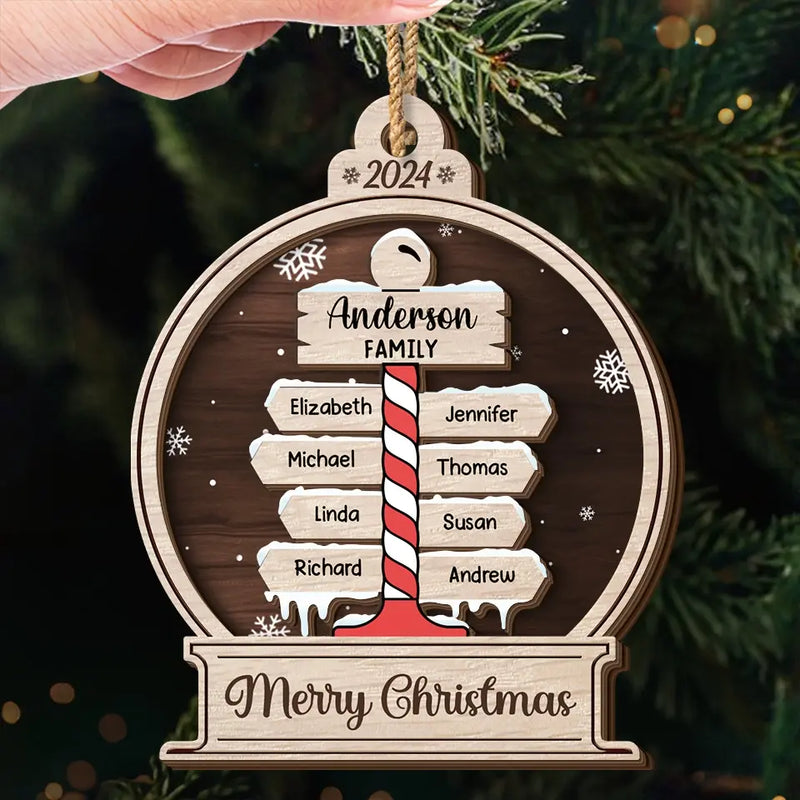 Christmas Is A Reminder Of The Joy That Family Brings - Family Personalized Custom Shaped 2 Layered Wood Christmas Ornament - Christmas Gift For Family Members