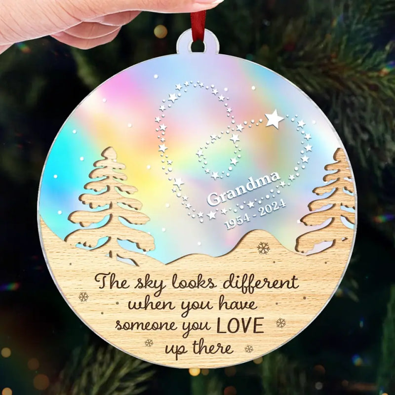 Gone From Us, But Always Near - Memorial Personalized Custom Hologram Ornament - Sympathy Gift, Christmas Gift For Family Members