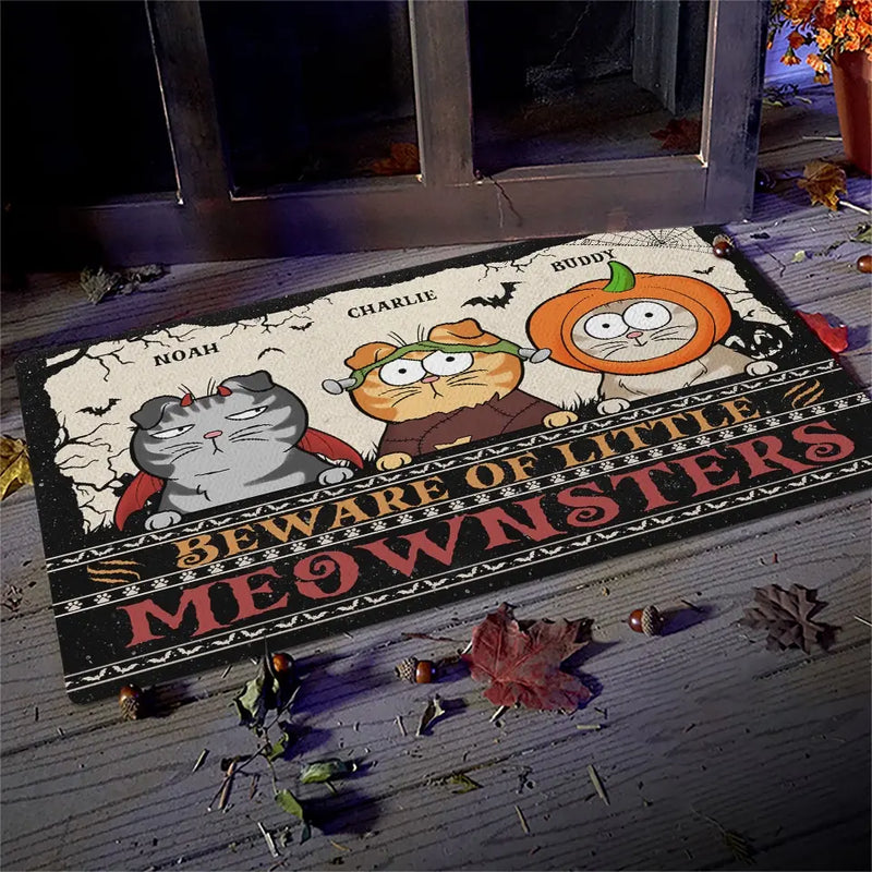 Beware Of Little Meownsters - Cat Personalized Custom Home Decor Decorative Mat - Halloween Gift For Pet Owners, Pet Lovers