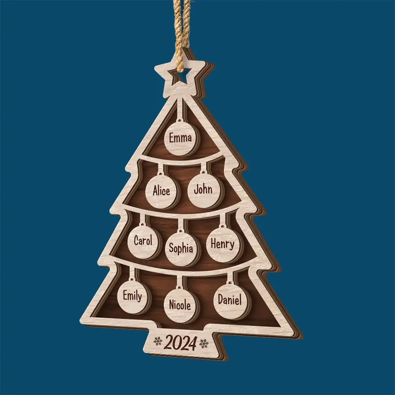 Blessings To Our Family This Holiday Season - Family Personalized Custom Shaped 2 Layered Wood Christmas Ornament - Christmas Gift For Family Members