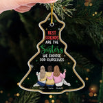 Custom Name Christmas Sister Gifts for Best Friends - Personalized Ornament