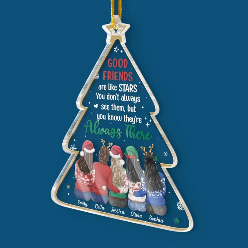 Our Friendship Is The Star On The Top Of Christmas Tree - Bestie Personalized Custom Ornament - Acrylic Custom Shaped - Christmas Gift For Best Friends, BFF, Sisters