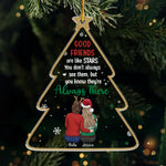 Our Friendship Is The Star On The Top Of Christmas Tree - Bestie Personalized Custom Ornament - Acrylic Custom Shaped - Christmas Gift For Best Friends, BFF, Sisters