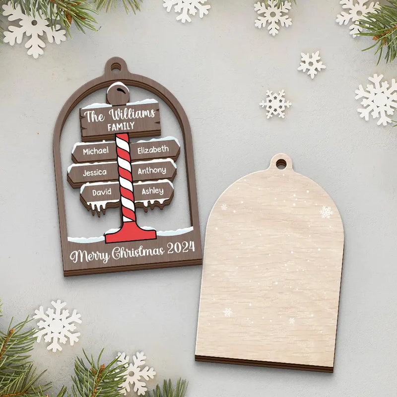 Love The Giver More Than The Gift - Family Personalized Custom Shaped 2 Layered Wood Christmas Ornament - Christmas Gift For Family Members