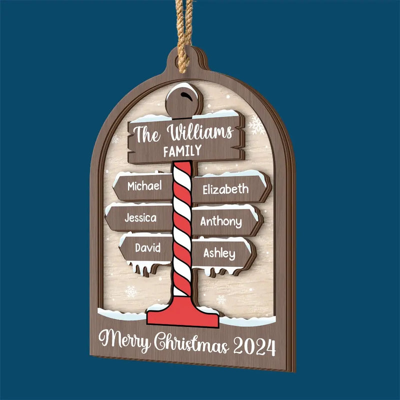 Love The Giver More Than The Gift - Family Personalized Custom Shaped 2 Layered Wood Christmas Ornament - Christmas Gift For Family Members