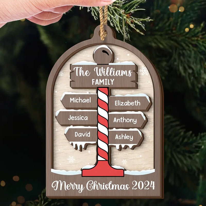 Love The Giver More Than The Gift - Family Personalized Custom Shaped 2 Layered Wood Christmas Ornament - Christmas Gift For Family Members