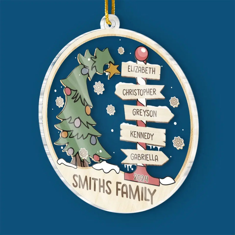 Family Is Where Life Begins And Love Never Ends - Family Personalized Custom Ornament - Acrylic Custom Shaped - Christmas Gift For Family Members
