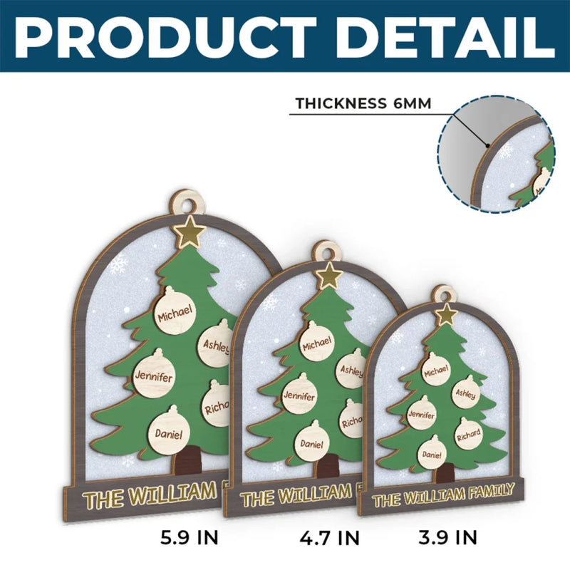 Christmas Is All About The Family! - Family Personalized Custom Wood & Acrylic Ornament - Christmas Gift For Family Members