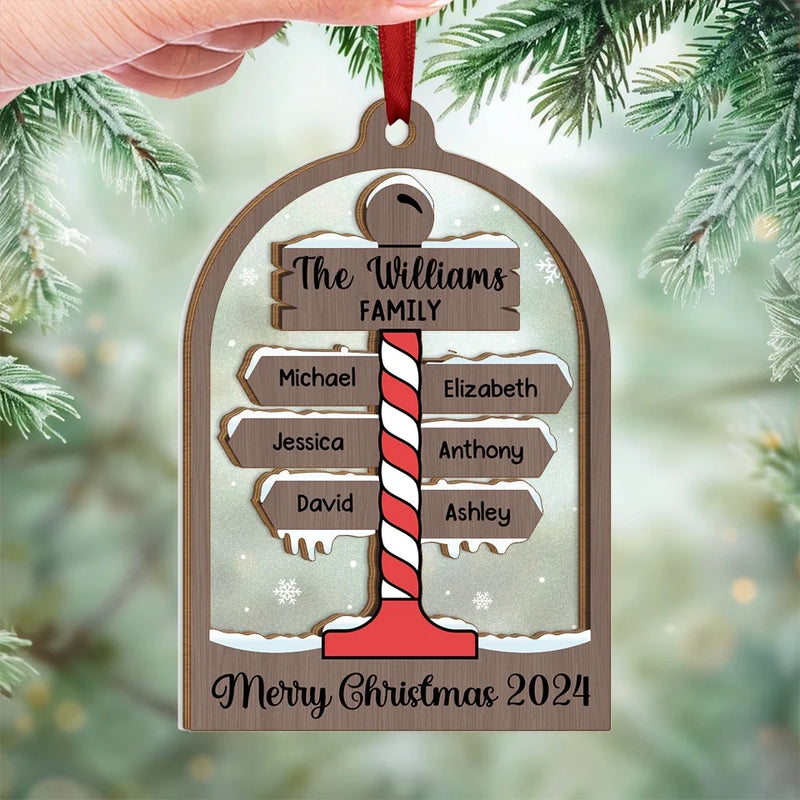 Family Is The True Meaning Of Christmas - Family Personalized Custom Wood & Acrylic Ornament - Christmas Gift For Family Members