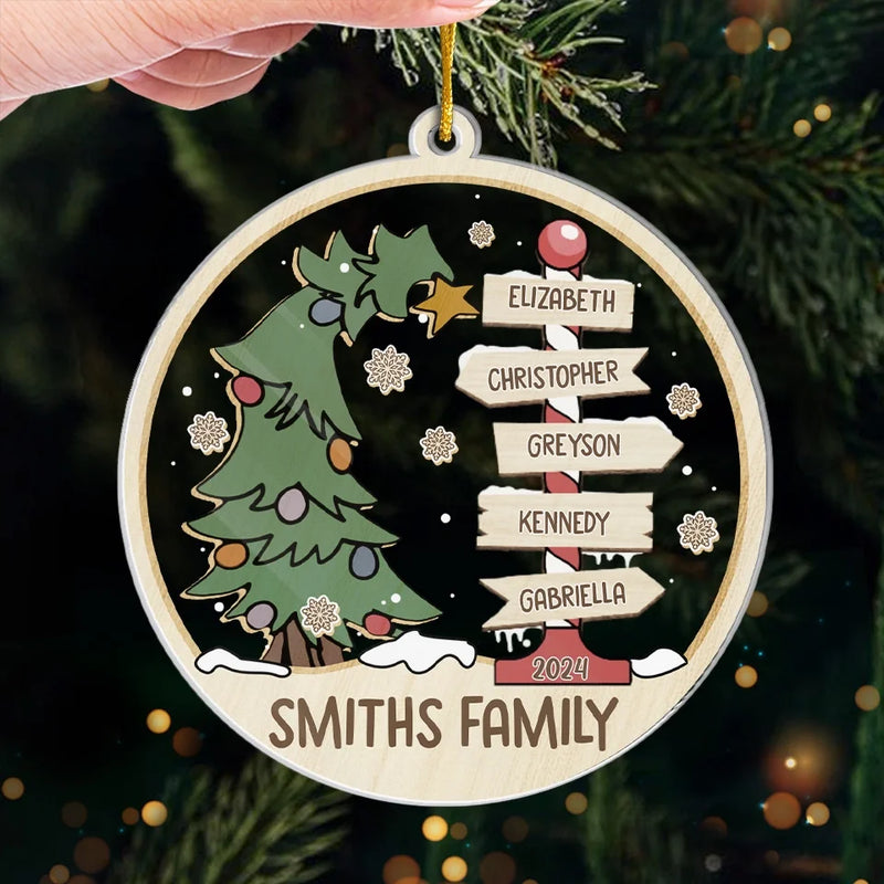 Family Is Where Life Begins And Love Never Ends - Family Personalized Custom Ornament - Acrylic Custom Shaped - Christmas Gift For Family Members