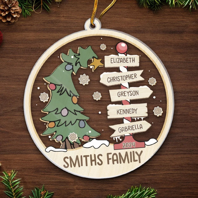 Family Is Where Life Begins And Love Never Ends - Family Personalized Custom Ornament - Acrylic Custom Shaped - Christmas Gift For Family Members