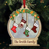 Rocking Around The Christmas Tree - Family Personalized Custom Wood & Acrylic Ornament - Christmas Gift For Family Members