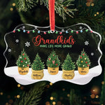 Grandkids Make Life More Grand - Family Personalized Custom Benelux Glass Ornament - Sympathy Gift, Christmas Gift For Grandma, Grandpa
