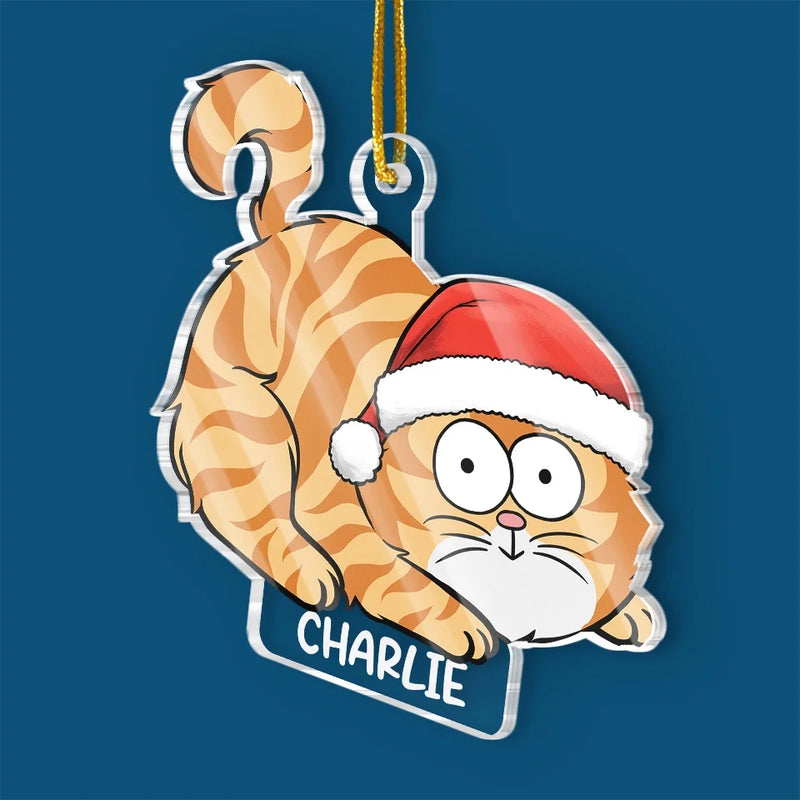 Wishing You A Very Meowy Christmas - Cat Personalized Custom Ornament - Acrylic Custom Shaped - Christmas Gift For Pet Owners, Pet Lovers
