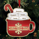 The Best Thing About Christmas Is Spending Time With Family - Family Personalized Custom Mirrored Acrylic Ornament - Christmas Gift For Family Members