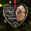 Custom Photo You Filled My Life With Wonder And My Heart With Love - Memorial Personalized Custom Heart Glass Ornament - Sympathy Gift, Christmas Gift For Pet Owners, Pet Lovers