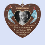 Custom Photo Love Is A Light That Never Dims - Memorial Personalized Custom Leather Ornament - Sympathy Gift, Christmas Gift For Family Members