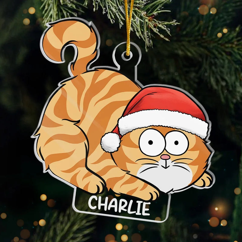 Wishing You A Very Meowy Christmas - Cat Personalized Custom Ornament - Acrylic Custom Shaped - Christmas Gift For Pet Owners, Pet Lovers